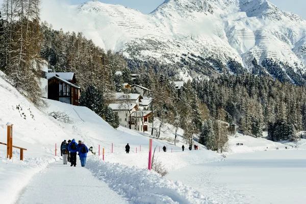 St. Moritzersee sökväg — Stockfoto