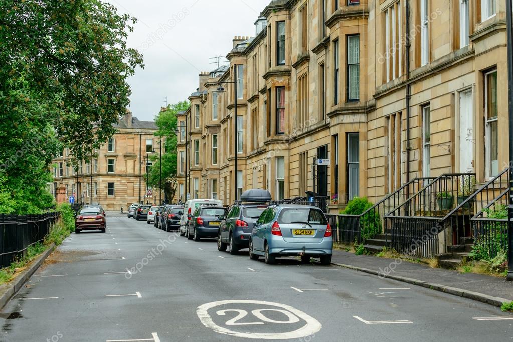 residential street in Glasgow Stock Editorial Photo © Cornfield