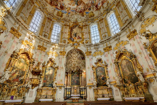 Interior of the Ettal Abbey a Benedictine monastery