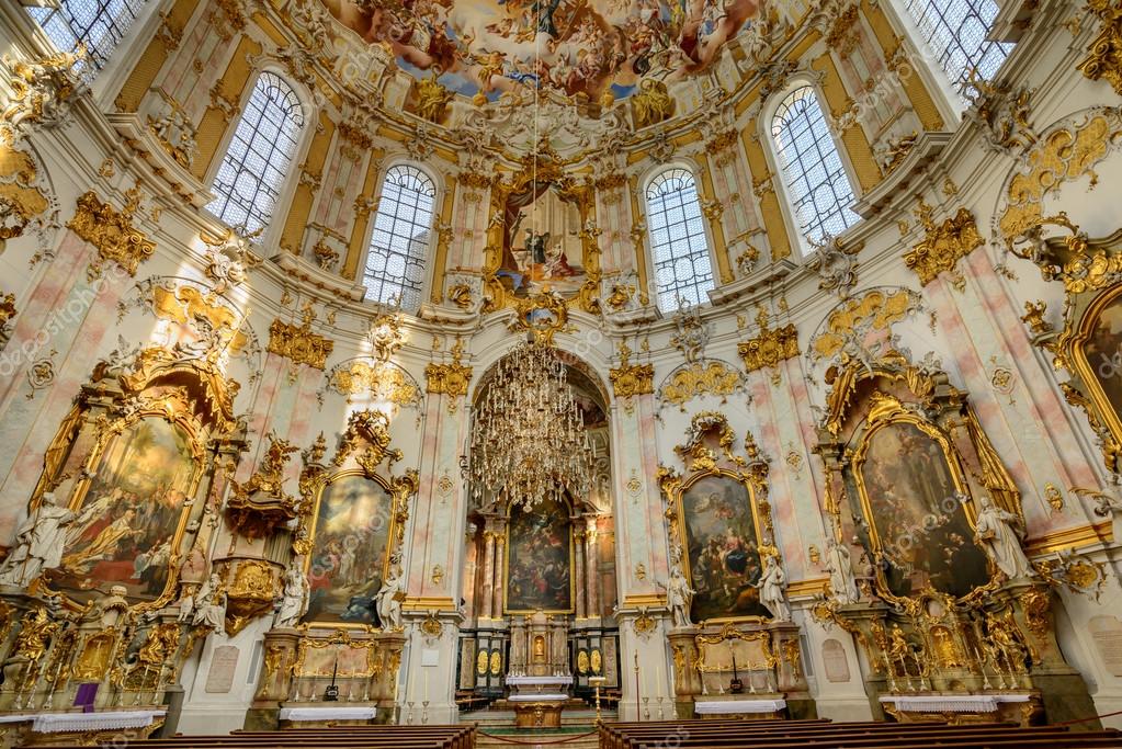 Interior of the Ettal Abbey a Benedictine monastery – Stock Editorial Photo © Cornfield #113938162