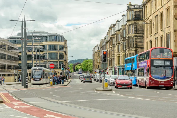 Tráfego urbano em Haymarket Terrace — Fotografia de Stock