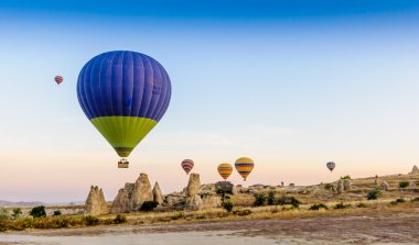 Sıcak hava baloons bir grup