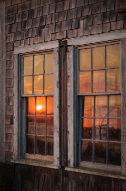 Sunset in reflected in the windows