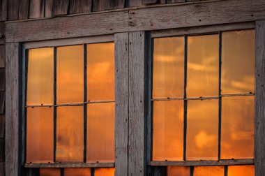Sunset in reflected in the windows