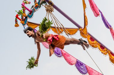 Hindu devotee on Thaipusam festival clipart