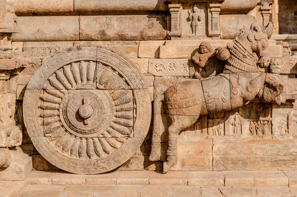 Escultura rupestre de um cavalo — Fotografia de Stock