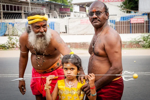 Hindoe liefhebber op Thaipusam festival — Stockfoto