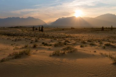 Kodar Tepesi manzarası. Chara kumları. Baykal Bölgesi. Kodar Sırtı. 