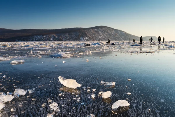 Congelamento nel fiume di nome Amur . — Foto Stock