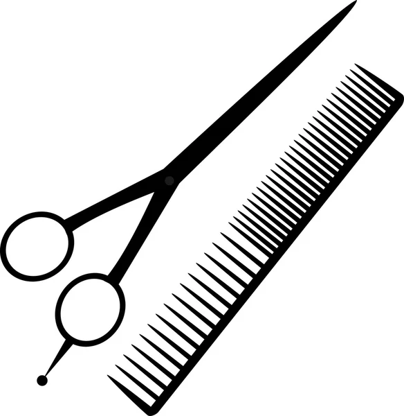 Icon hairdressing scissors comb — Stock Vector