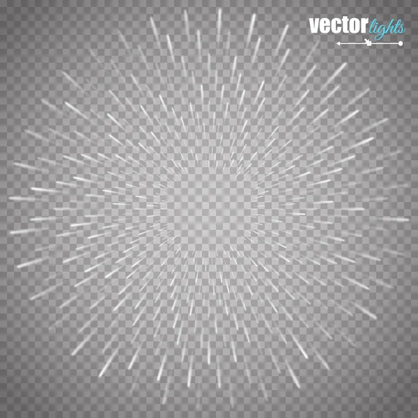 Illustration vectorielle de flash lumineux, explosion ou éclatement isolé sur fond transparent . — Image vectorielle