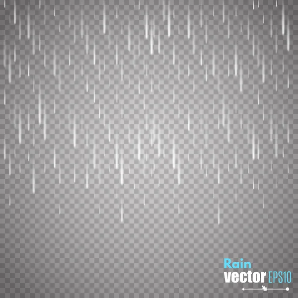 Vector regn isolerad på transparent bakgrund. Vektor — Stock vektor
