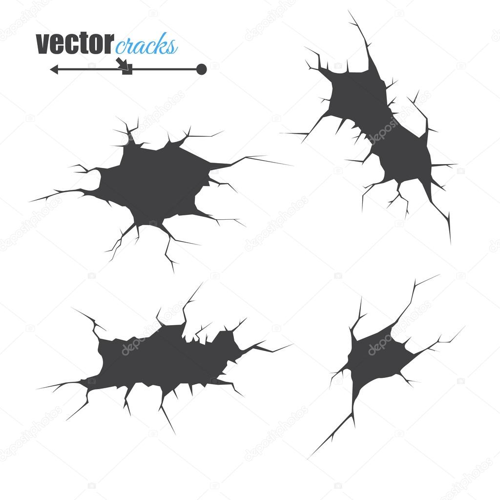 Vector Cracks. Cracked Earth.