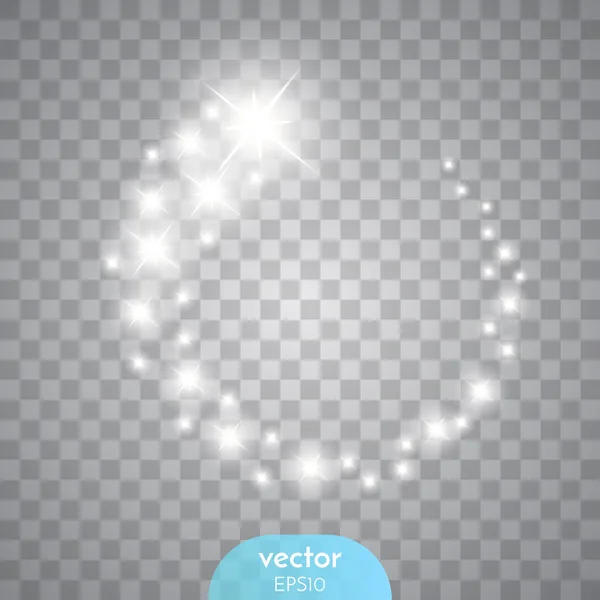 Vector estrellas brillantes, luces y destellos. Efectos transparentes — Archivo Imágenes Vectoriales