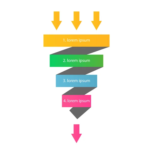 Sales funnel. Vector illustration. — Stock Vector