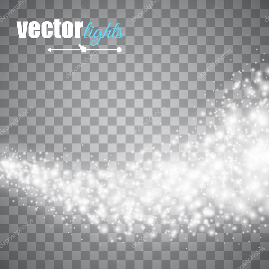Vector white glitter wave abstract background. White glittering star