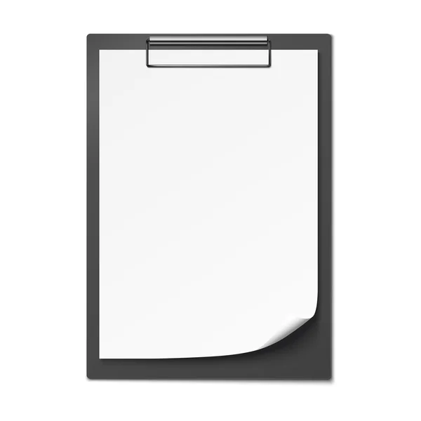 Clipboard with blank paper. Vector illustration — Stock Vector