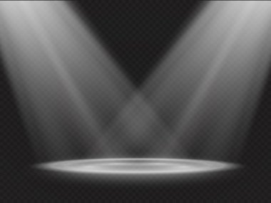 Vektör projektör. Sahne. Işık efektleri.