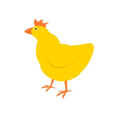 Tavuk vektör çizim. Tavuk kuş arka plan üzerinde izole karikatür. Vektör çizim.