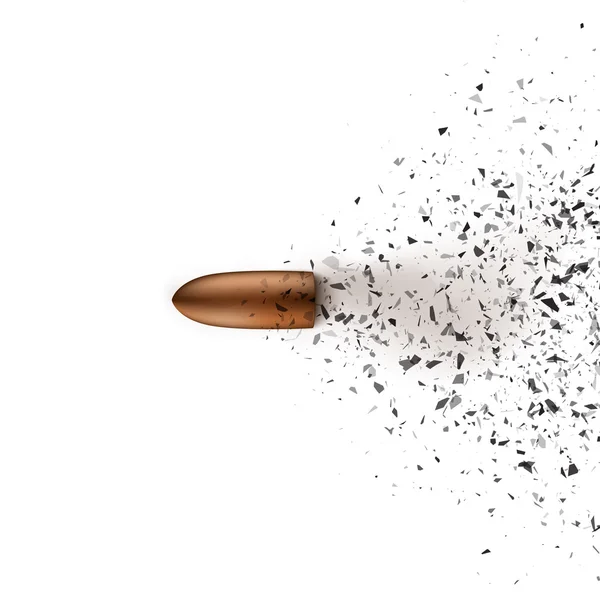 Bullet shot smashed the glass in the splinters. Vector — Stock Vector