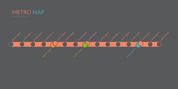 Plantilla de diseño de mapas de metro o metro. concepto de esquema de transporte de ciudad. Ilustración vectorial — Vector de stock