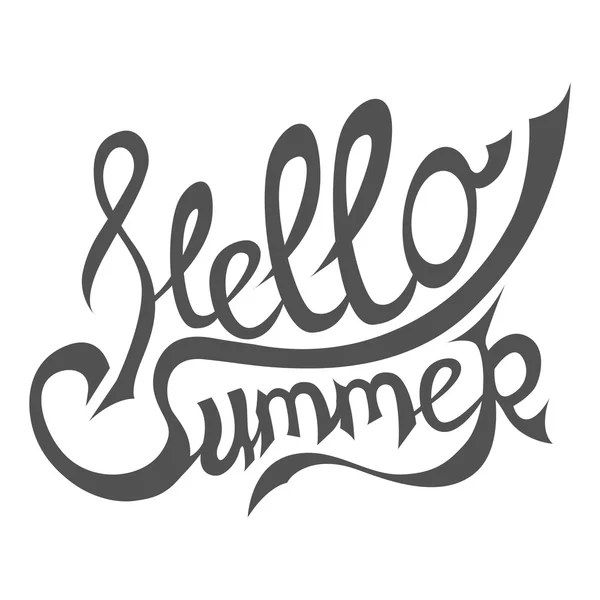 Hola frase de verano. Letras manuscritas. Letras vectoriales aisladas sobre fondo blanco. Vector — Archivo Imágenes Vectoriales