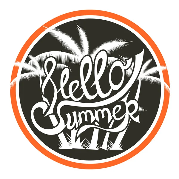 Olá Summer ilustração vetorial. Mão lettering poster tipografia inspiradora. Banner manuscrito — Vetor de Stock