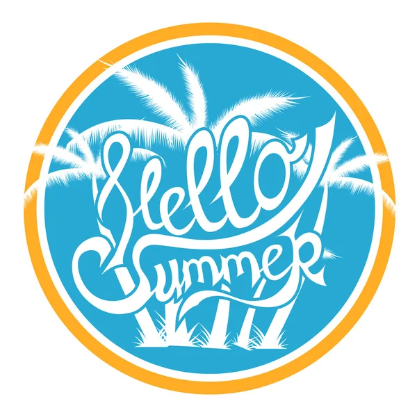 Hola ilustración vectorial de verano. Cartel de tipografía inspiracional con letras a mano. Banner manuscrito — Archivo Imágenes Vectoriales