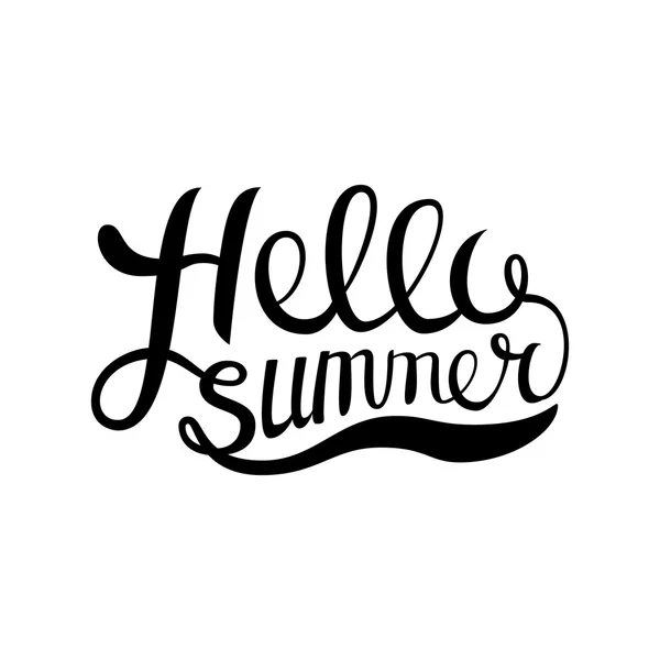 Hola ilustración vectorial de verano aislado sobre fondo blanco. Una cita divertida. Letras de mano tipografía inspiradora cartel — Archivo Imágenes Vectoriales