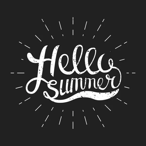 Hola ilustración vectorial de verano aislado sobre fondo blanco. Una cita divertida. Letras de mano tipografía inspiradora cartel — Archivo Imágenes Vectoriales