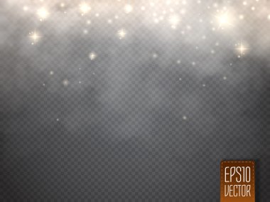 Sis veya duman ile parlaklık ışık şeffaf özel efekt izole. Vektör