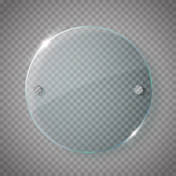 Cercle bannière en verre isolé sur fond transparent. vecteur — Image vectorielle