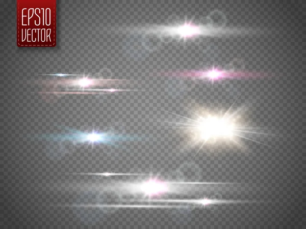 Imagem abstrata do clarão de iluminação. Conjunto — Vetor de Stock