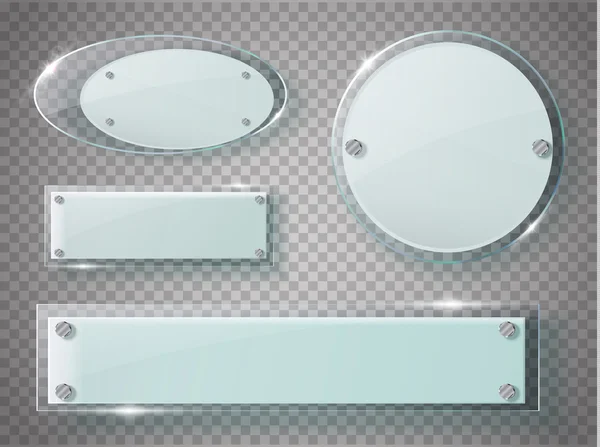 Glasplatten Set vorhanden. Vektor-Acrylbanner auf transparentem Hintergrund. — Stockvektor