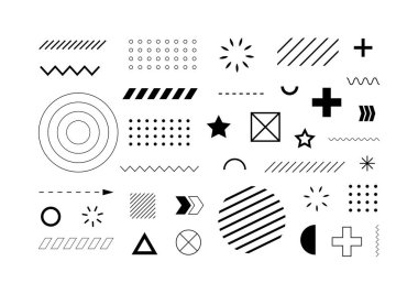 Geometrik Şekiller Kümesi. Soyut tasarım ögeleri 