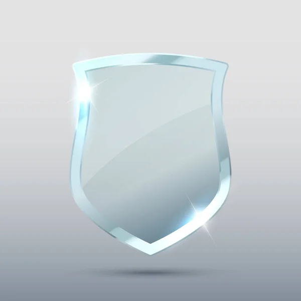 Ilustración vectorial transparente del escudo de cristal — Archivo Imágenes Vectoriales