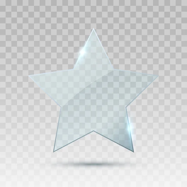 Forme d'étoile en verre transparent — Image vectorielle
