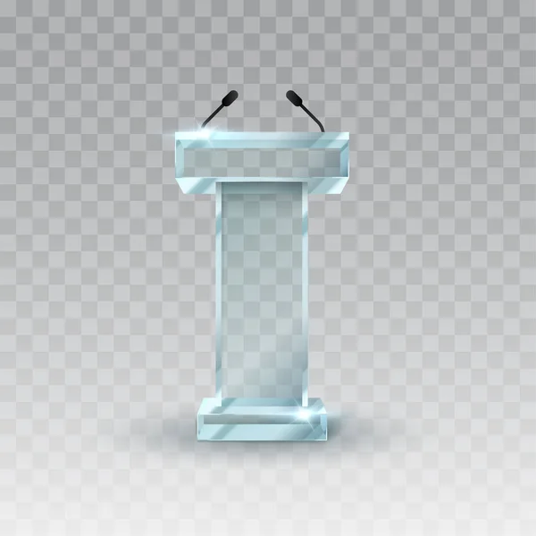 Prise de parole de Rostrum. Podium avec microphone. — Image vectorielle