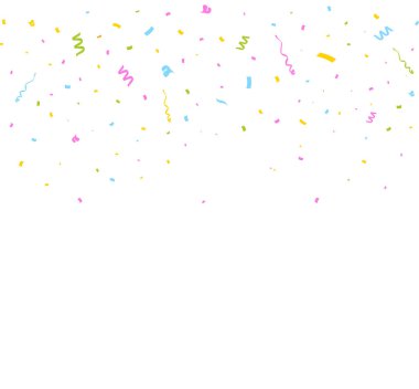 Konfeti beyazda izole edilmiş..