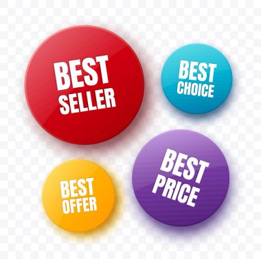 Renkli Çember Rozetler ve Etiketler