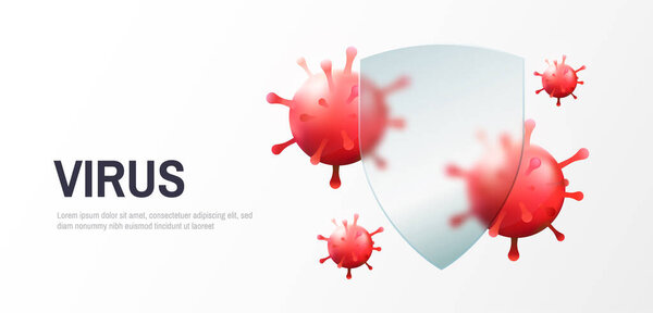 Virus protection concept. Vector shield