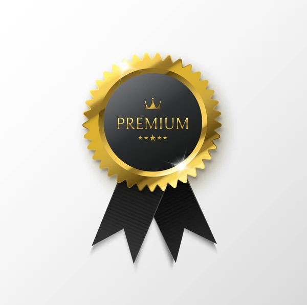 Medaglia d'oro Premium isolata su bianco. — Vettoriale Stock