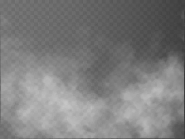 Köd vagy füst, fehér felhő — Stock Vector