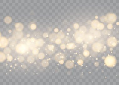 Parlak bokeh şeffaf arkaplanda izole edildi