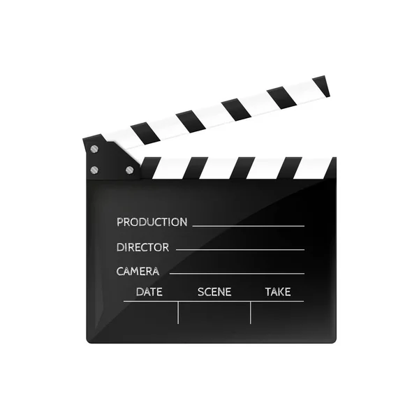 Movie clapper isolated on white. — Stock Vector