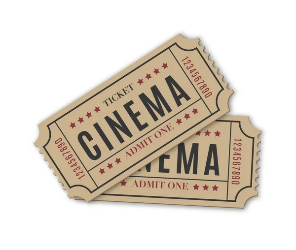 Cinema ticket geïsoleerd op witte achtergrond — Stockvector