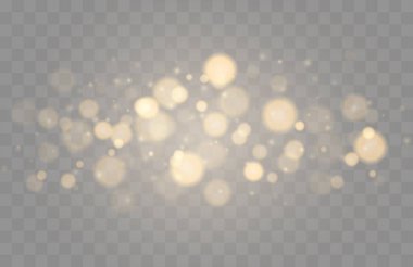 Parlak bokeh şeffaf arkaplanda izole edildi