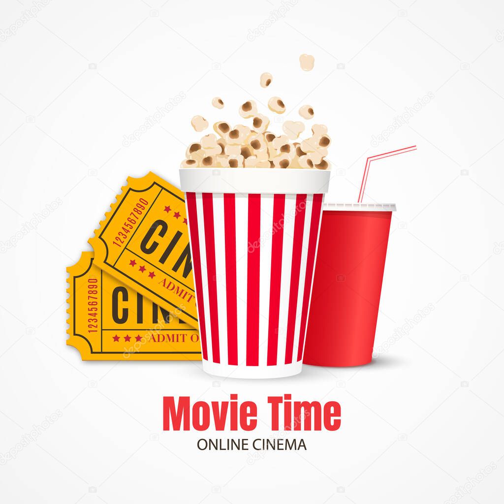 Cinema background. Film industry objects.