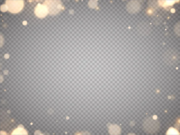 Bokeh brillante aislado sobre fondo transparente — Vector de stock