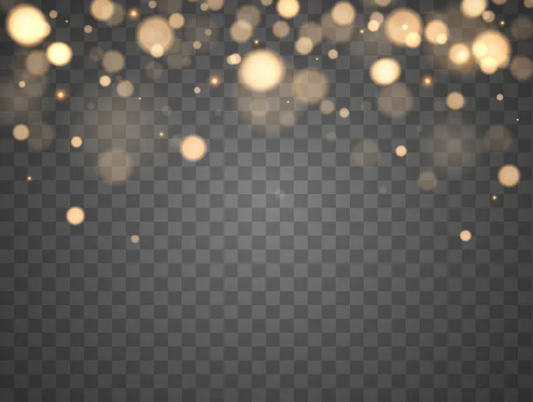 Bokeh brillante aislado sobre fondo transparente — Vector de stock